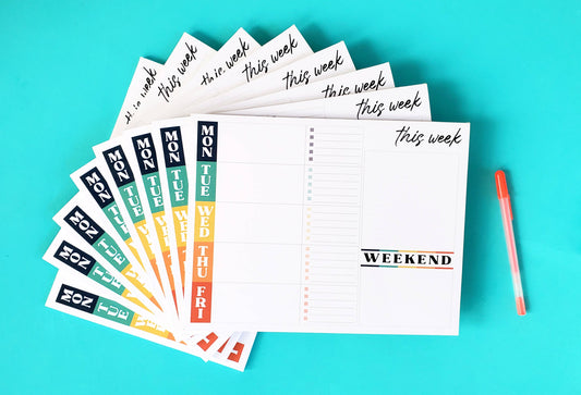 Color Block Weekly Planner Pad